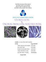 LÊN MEN LACTIC VA ỨNG DỤNG TRONG CÔNG NGHỆ THỰC PHẨM