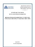 Kế hoạch marketing và thúc đẩy tăng sale cho công ty nội thất thùy tiên