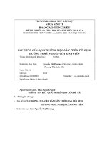 Tác động của định hướng việc làm thêm tới định hướng nghề nghiệp của sinh viên 