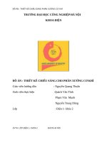 THIẾT kế CHIẾU SÁNG CHO PHÂN XƯỞNG cơ KHÍ  