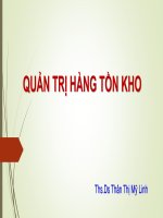 Bài giảng Quản trị hàng tồn kho - Ths.Ds Thân Thị Mỹ Linh