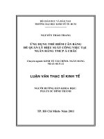 Tài liệu Ứng Dụng Thẻ Điểm Cân Bằng Để Quản Lý Hiệu Suất Công Việc