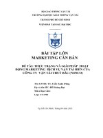 ĐỀ tài THỰC TRẠNG và GIẢI PHÁP HOẠT ĐỘNG MARKETING DỊCH vụ vận tải BIỂN của CÔNG TY vận tải THUỶ bắc (NOSCO)