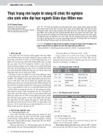 Thực trạng rèn luyện kĩ năng tổ chức thí nghiệm cho sinh viên đại học ngành Giáo dục Mầm non