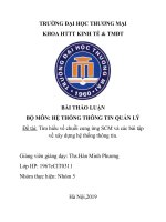 HTTT tìm hiểu về chuỗi cung ứng SCM và các bài tập về xây dựng hệ thống thông tin