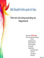 BÀI THUYẾT TRÌNH QUẢN TRỊ HỌC PHÂN TÍCH MÔI TRƯỜNG HOẠT ĐỘNG CỦA SAIGONTOURIST
