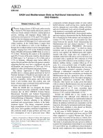 Bài báo khoa học về chế độ ăn "DASH" cho bệnh nhân thận mạn tính: DASH and mediterranean diets as nutritional interventions for CKD patients