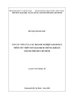 Cơ cấu vốn của các doanh nghiệp logistics niêm yết trên sở giao dịch chứng khoán thành phố hồ chí minh  luận văn thạc sĩ tài chính ngân hàng 