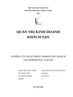 NGHIÊN CỨU HOẠT ĐỘNG MARKETING KHÁCH SẠN PARKROYAL SAIGON