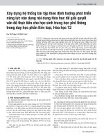 Xây dựng hệ thống bài tập theo định hướng phát triển năng lực vận dụng nội dung Hóa học để giải quyết vấn đề thực tiễn cho học sinh trung học phổ thông trong dạy học phần Kim loại,