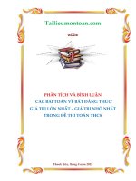 Phân tích và bình luận các bài toán bất đẳng thức và cực trị trong đề thi HSG toán THCS