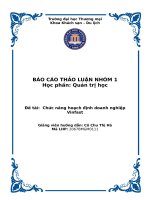 Thảo luận Chức năng hoạch định doanh nghiệp Vinfast