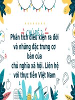 CHỦ ĐỀ Phân tích điều kiện ra đời và những  đặc trưng chủ nghĩa xã hội Liên hệ với thực tiễn Việt Nam