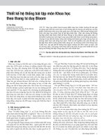 Thiết kế hệ thống bài tập môn Khoa học theo thang tư duy Bloom