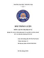 Quản trị dịch vụ thảo luận. Đề tài thảo luận