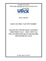giải quyết tranh chấp lao động theo pháp luật thực tiễn tại tòa án nhân dân quận thanh khê, tp đà nẵng 