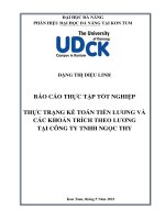 Thực trạng kế toán tiền lương và các khoản trích theo lương tại công ty TNHH NGỌC THY 