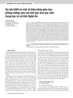 Sự cần thiết và một số biện pháp giáo dục phòng chống xâm hại tình dục cho học sinh trung học cơ sở tỉnh Nghệ An