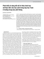 Phát triển kĩ năng kết nối tri thức hình học với thực tiễn cho học sinh trong dạy học Toán ở trường trung học phổ thông