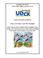 Nghiên cứu phát triển nông nghiệp công nghệ cao tại ban quản lý khu nông nghiệp ứng dụng công nghệ cao măng đen 