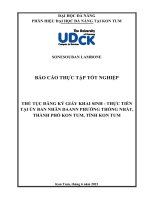 Pháp luật về hoạt động đăng ký khai sinh   thực tiễn tại UBND phường thống nhất, TP kon tum, tỉnh kon tum 