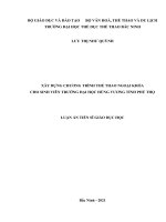 Xây dựng chương trình thể thao ngoại khóa cho sinh viên trường Đại học Hùng Vương tỉnh Phú Thọ