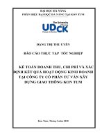 Hoàn thiện công tác kế toán doanh thu, chi phí và xác định kết quả kinh doanh tại công ty cổ phần tư vấn xây dựng giao thông kon tum 