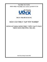 Đăng ký khai sinh theo pháp luật về hộ tịch hiện nay thực tiễn tại ủy ban nhân dân phường trà bá 