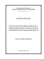 Nâng cao chất lượng mối quan hệ giữa các nhà phân phối với công ty cổ phần tập đoàn cà phê trung nguyên tại thị trường quốc tế 