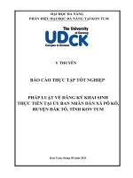 Pháp luật về đăng ký khai sinh  thực tiễn tại ủy ban nhân dân xã pô kô, huyện đắk tô, TỈNH KON TUM 
