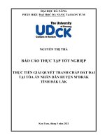 Thực tiễn giải quyết tranh chấp đất đai tại tòa án nhân dân huyện M’ĐRAK TỈNH đăk lăk 