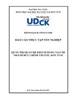 Quản trị quan hệ khách hàng tại chi nhánh bưu chính viettel kon tum 