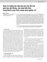 Quản trị trường học đáp ứng yêu cầu đổi mới giáo dục phổ thông, vận dụng kiến thức trong thời kì cuộc Cách mạng công nghiệp 4.0