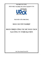 Hoàn thiện công tác kế toán tài sản cổ định tại công ty TNHH đại tiến 