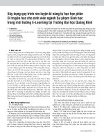 Xây dựng quy trình rèn luyện kĩ năng tự học học phần Di truyền học cho sinh viên ngành Sư phạm Sinh học trong môi trường E-Learning tại Trường Đại học Quảng Bình