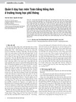 Quản lí dạy học môn Toán bằng tiếng Anh ở trường trung học phổ thông