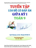 TUYỂN tập  150 đề THI GIỮA kỳ i TOÁN 9 hồ khắc vũ  2021 2022 