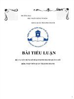 Xây dựng kế hoạch kinh doanh quán cà phê