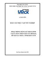 Hoạt động đăng ký khai sinh tại ủy ban nhân dân xã mô rai, huyện sa thầy, tỉnh kon tum 