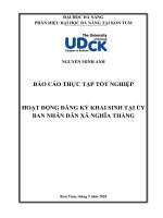 Hoạt động đăng ký khai sinh tại uỷ ban nhân dân xã nghĩa thắng 