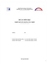 Đồ án môn học thiết kế xây dựng cầu thép với các thông số hoạt tải thiết kế HL93, chiều dài nhịp tính toán 28.4 m, khổ cầu 11.8 m