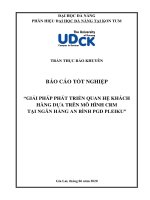 Giải pháp phát triển quan hệ khách hàng dựa trên mô hình CRM tại ngân hàng an bình PGD PLEIKU 