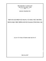 Một số giải pháp xây dựng văn hóa nhà trường trung học phổ thông huyện ea kar, tỉnh đắk lắk    