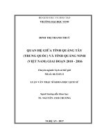 Quan hệ giữa tỉnh quảng tây (trung quốc) và tỉnh quảng ninh (việt nam) giai đoạn 2010   2016    