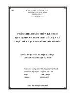 Phân chia di sản thừa kế theo quy định của bộ luật dân sự 2005 lý luận và thực tiễn tại tòa án nhân dân tỉnh thanh hóa”    