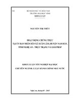Hoạt động chứng thực của ủy ban nhân dân xã xuân lâm, huyện nam đàn, tỉnh nghệ an  thực trạng và giải pháp    
