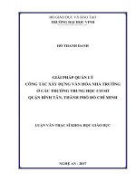 Giải pháp quản lý công tác quản lý công tác xây dựng văn hóa nhà trường ở trường trung học cơ sở quận bình tân, thành phố hồ chí minh    