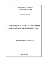Văn xuôi phi hư cấu viết về chiến tranh trong văn học đương đại việt nam    