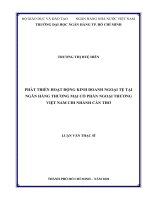 Phát triển hoạt động kinh doanh ngoại tệ tại ngân hàng thương mại cổ phần ngoại thương việt nam   chi nhánh cần thơ  luận văn thạc sĩ tài chính ngân hàng 