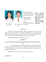 Hiện trạng và những đề xuất về đổi mới nội dung chương trình tiếng Việt tiểu học sau 2015